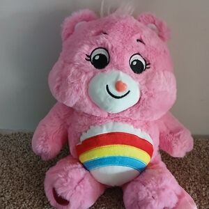 Bioworld Pink Plush Bear with Rainbow Belly
